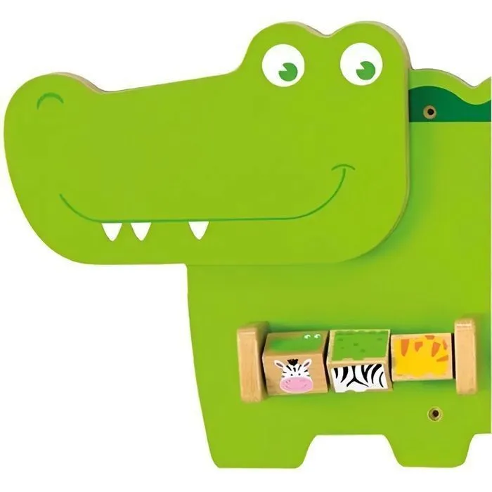 Panneau d'activités mural - Viga Toys - Crocodile - Motricité fine - Apprentissage - 12 mois et plus-2