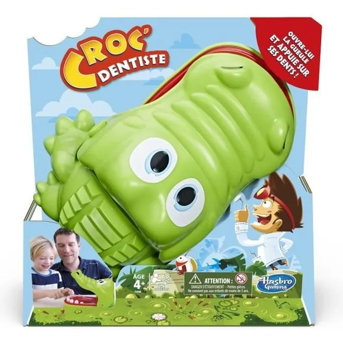 Croc' Dentiste, Jeu de société pour les petits, Jeu fun, Version française, Hasbro Gaming, Dès 4 ans-0