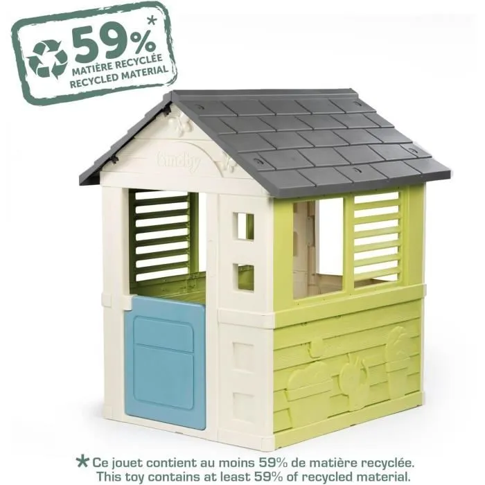 Smoby Life - Jolie Maison - Design Moderne - Portillon, Fenêtres avec Persiennes - Matière Recyclée - Dès 2 ans-2