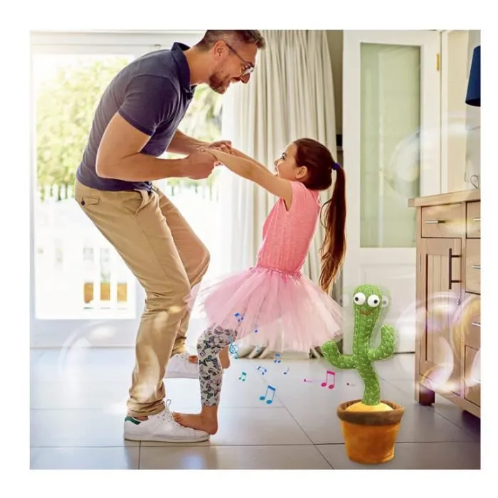 Jouet Cactus Enfants,Cactus Qui Danse, Jouet en Peluche pour Enfants, Apprendre à Parler, poupées, 120 chansons, Enregistrement-3