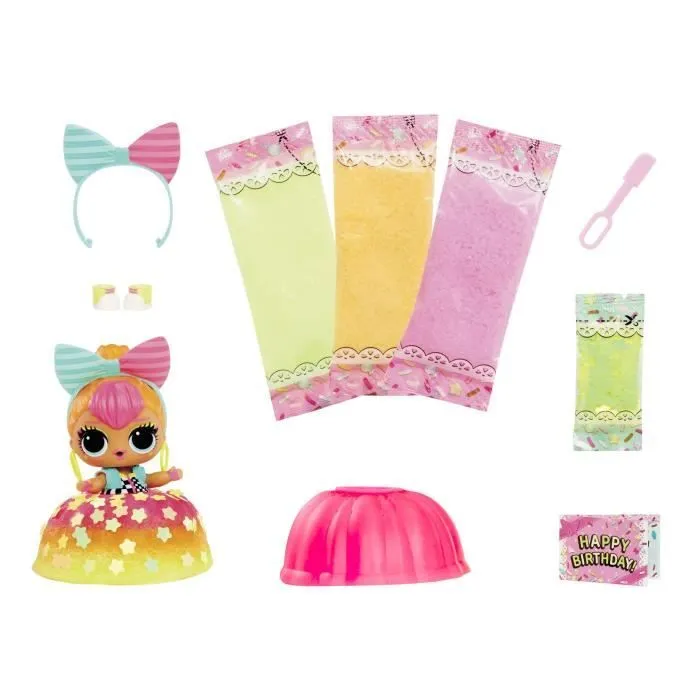 LOL Surprise Mix & Make Birthday Cake - Mini Poupée 7,5cm, Robe en Forme de Gâteau - Fabriquer et Décorer - Modèle Aléatoire-1