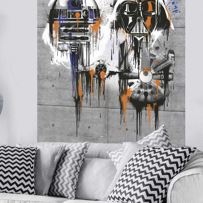Poster géant intissé - Star Wars - Dark Vador - H 200 x L 120 cm - Multicolore - Décoration murale-0
