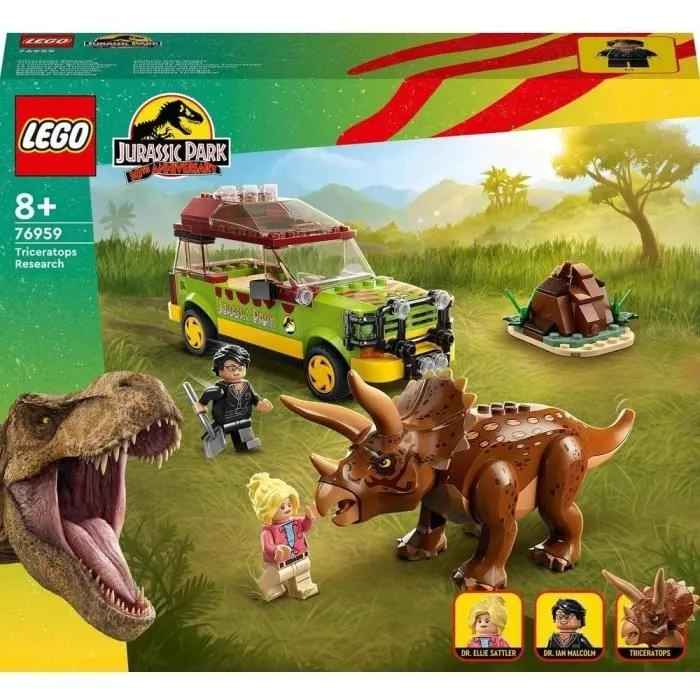 LEGO® Jurassic Park 76959 La Recherche du Tricératops, Jouet de Voiture avec Figurine Dinosaure-1