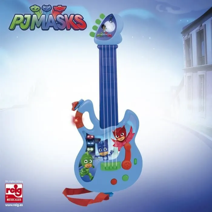 Guitare électronique - PJMASKS - 4 cordes - 6 rythmes - sons - lumière-0