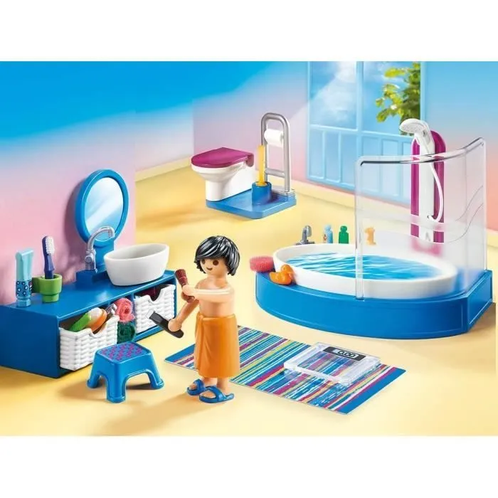 PLAYMOBIL 70211 Salle de bain avec baignoire, Dollhouse La Maison Traditionnelle, 51 pièces, Dès 4 ans-2