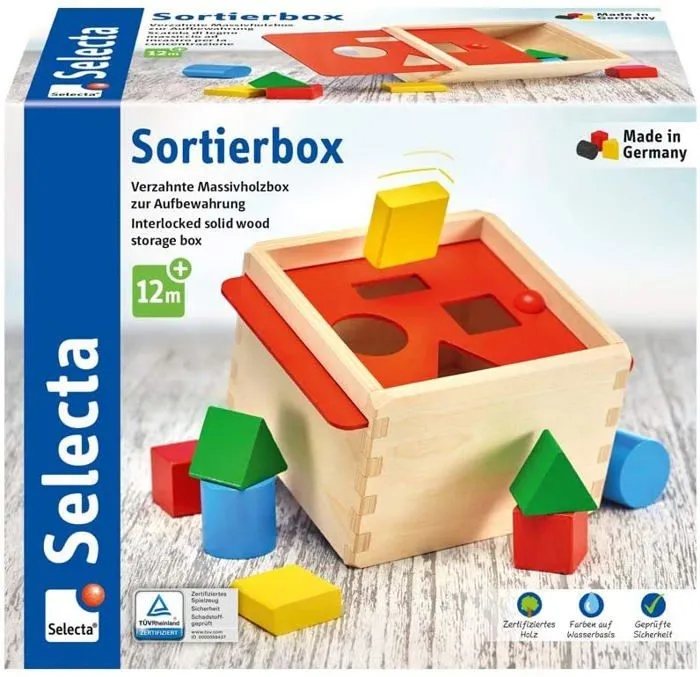 Boîte à formes en bois - SELECTA - Modèle Boîte à formes en bois - Jouet éducatif - Mixte - 12 mois et plus-1