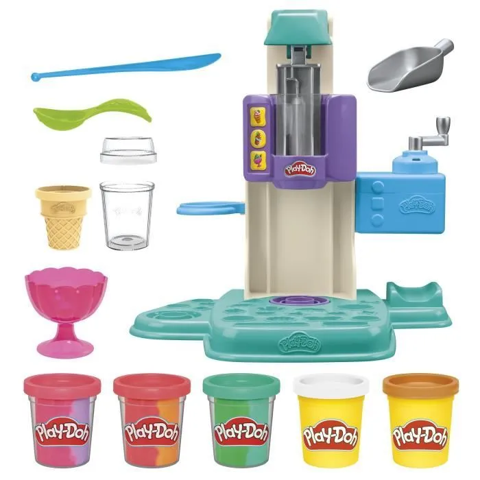 Play-Doh coffret Mes glaces arc-en-ciel avec pâte à modeler-1