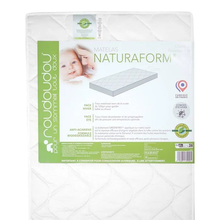 Matelas bébé déhoussable double face Naturaform Blanc 60x120-3