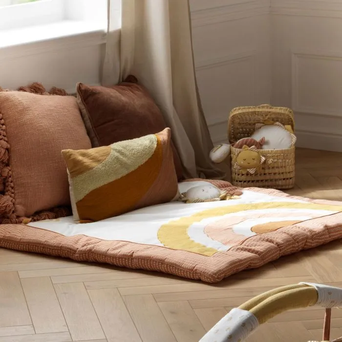 Tapis bébé en velours - SAUTHON - Sunlight - Blanc - 100x100cm-3