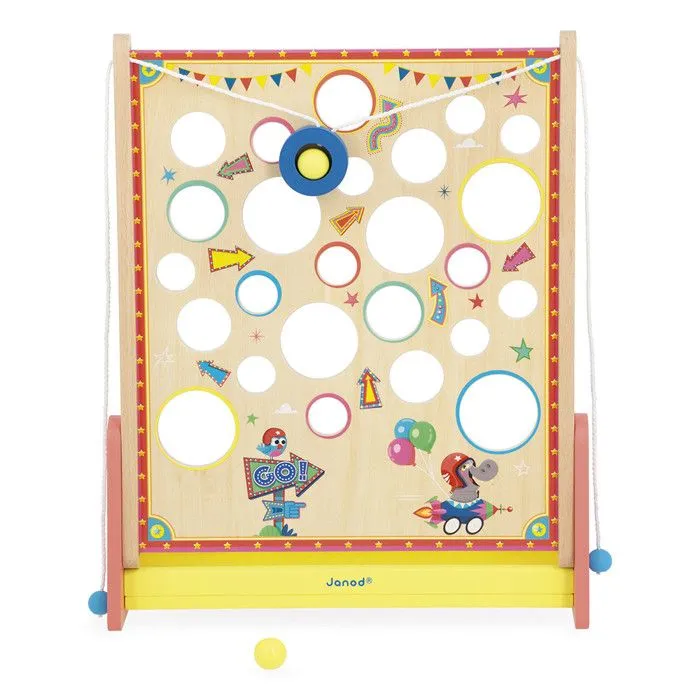 Jeu d'adresse - Janod - Vertical Challenge Applepop - 2 billes en bois - Intérieur - Mixte-3