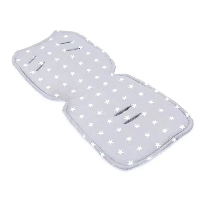 Coussin de siège coussin de poussette 75 x 35 cm - enfant universel respirant avec protection de ceinture Minky Gris-1
