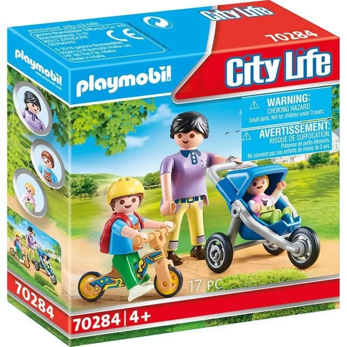 PLAYMOBIL - 70284 - Maman avec enfants - Jouets de construction - Mixte - 17 pièces-0