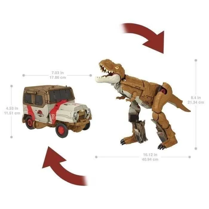 Jurassic World-Course-poursuite rugissante-Tyrannosaure et camion HPD38-5