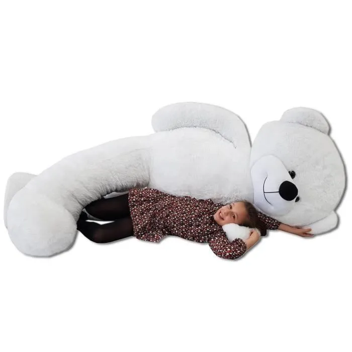 Bebeboutik Grand ours en peluche 2 2 metres blanc 220 cm XXL
