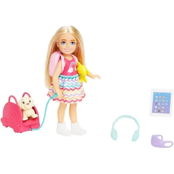 Barbie®-Chelsea en Voyage-Coffret avec chiot et accessoires HJY17-0