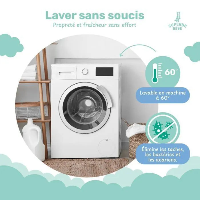 Protège matelas imperméable pour lit bébé - 70X140 | SUPERBE BEBE-3