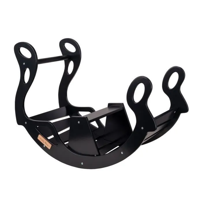 KiddyMoon Bascule Pour Enfants Rocker Bébé Balancelle, Noir-0