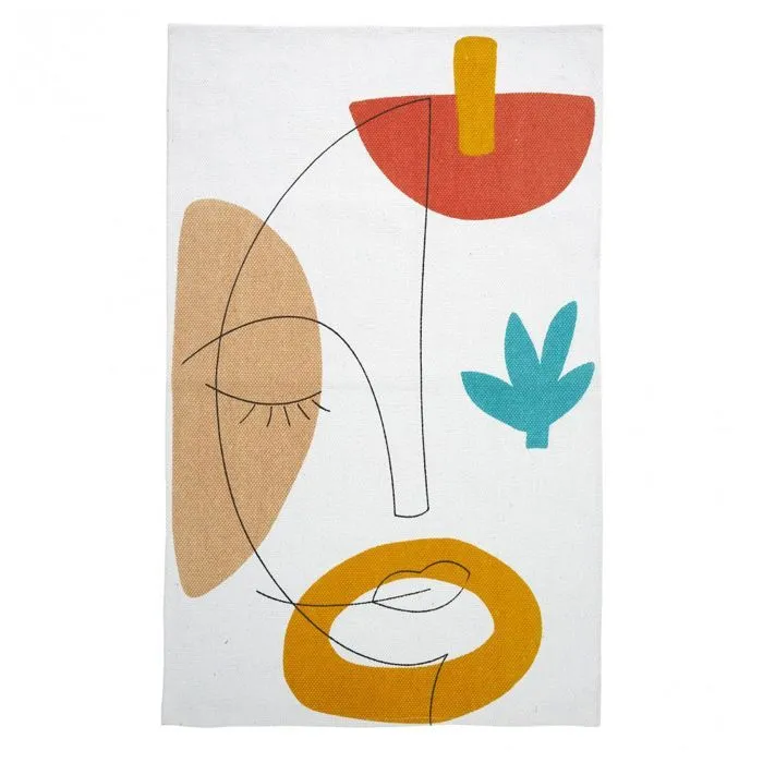 Tapis imprimé - Arty - 50 x 80 cm - Coton - Blanc - Moderne-2