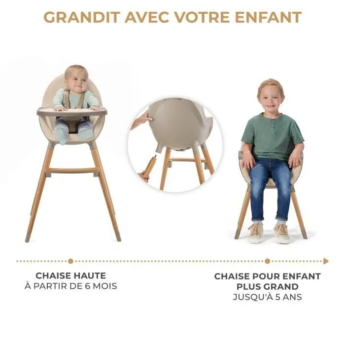 Kinderkraft Chaise haute FINI 2 Beige-1