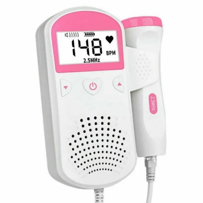 Moniteur de fréquence cardiaque fœtal LEMONDA - Doppler Baby Prénatal Sonar - Rose - Numérique-1