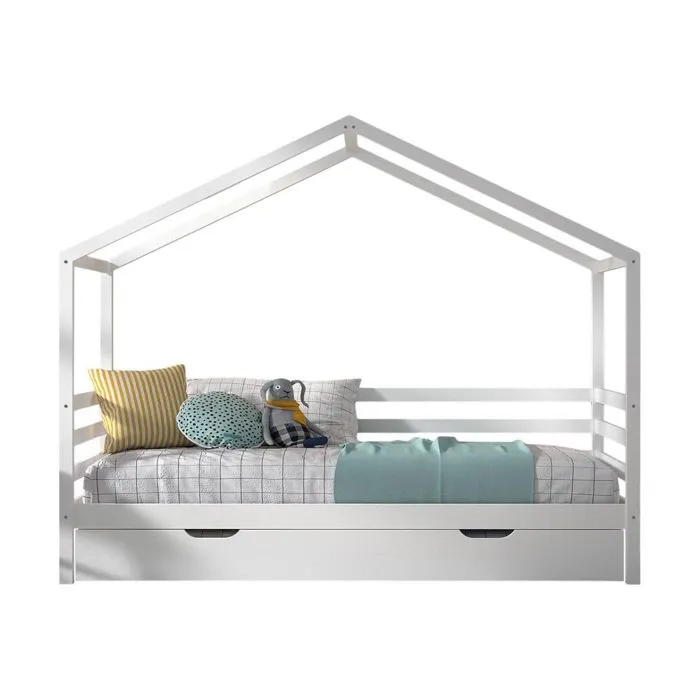Lit cabane avec gigogne 90x200-0