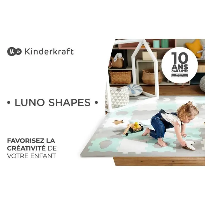 Tapis mousse puzzle 3D LUNO SHAPES - KINDERKRAFT - Jaune - Mixte - 165 x 185 cm-1