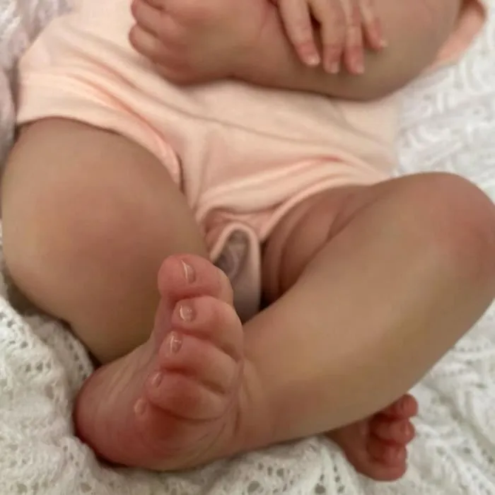 Poupée bébé Reborn en Silicone de 49 cm,Vêtements remplaçables,La peau 3D,Meadow-2
