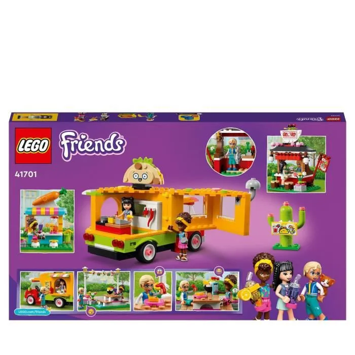 LEGO® 41701 Friends Le Marché de Street Food, avec Jouet Camion Tacos et Bar à Jus, Idée de Cadeau Créatif pour Enfants +6 ans-5