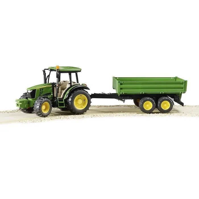 Tracteur John Deere 5115M avec remorque - BRUDER - Échelle 1:16 - Pour garçons de 3 ans et plus-1