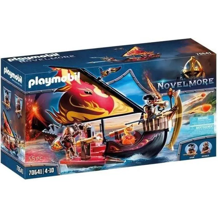 PLAYMOBIL - 70641 - Novelmore - Navire de combat des Burnham Raiders-0