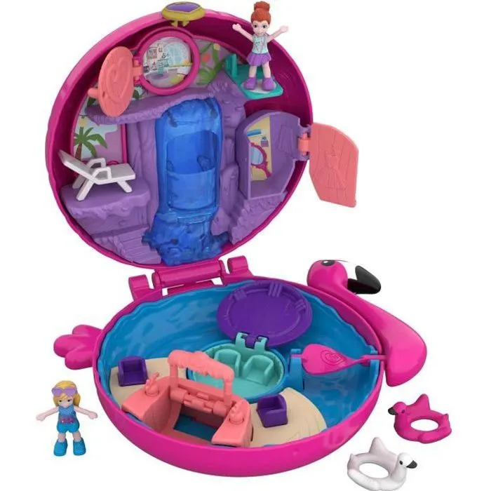 Coffret Univers La Piscine du Flamant Rose - POLLY POCKET - Mini-figurine - Extérieur - 4 ans et plus-0