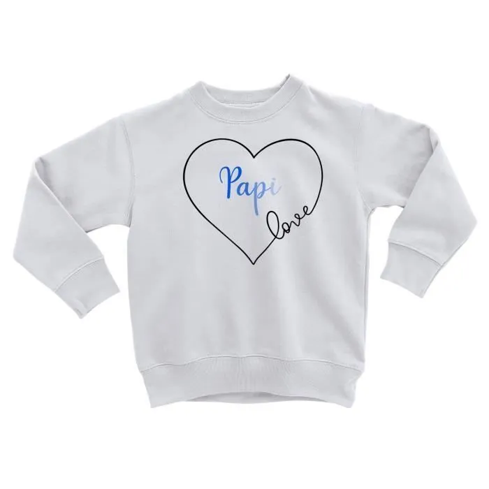 Sweatshirt Enfant Papi Love Coeur Amour Grand Pere-0
