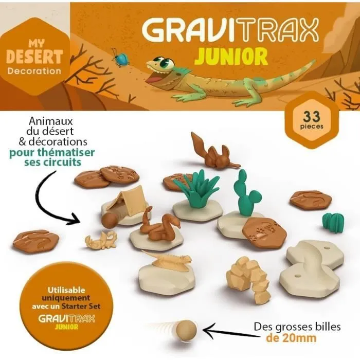 Gravitrax Junior - Set d'extension My Desert 33 pièces - Circuit de billes - Jeu de construction créatif - Ravensburger - Dès 3 ans-3
