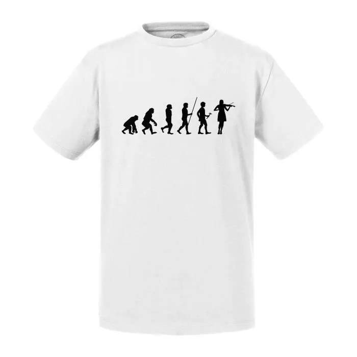 T-shirt Enfant Blanc Evolution Violon Alto Musique Instrument Musicien-0