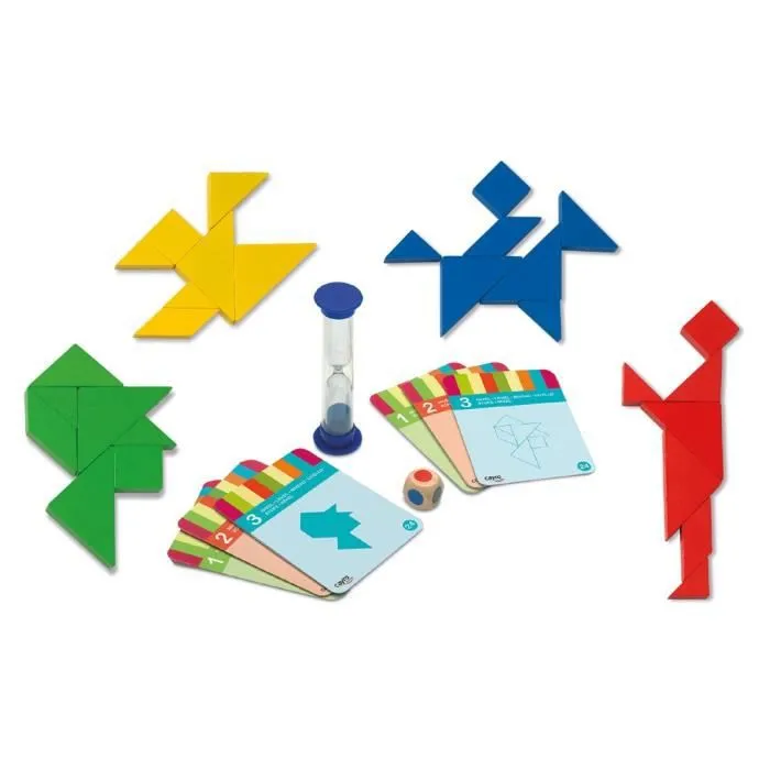 Jeu de société - Tangram - Bois - 1 à 4 joueurs - 3 niveaux de difficulté - À partir de 7 ans-1