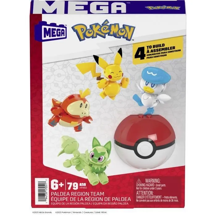 MEGA-Pokémon-Coffret construction 4 figurines et 1 Poké Ball (79 pcs) HPX92-1
