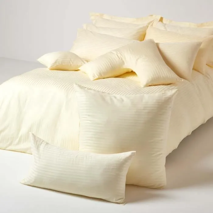 Taie d'oreiller - Homescapes - Jaune pastel - 100% coton égyptien - 330 fils - 40 x 80 cm-3
