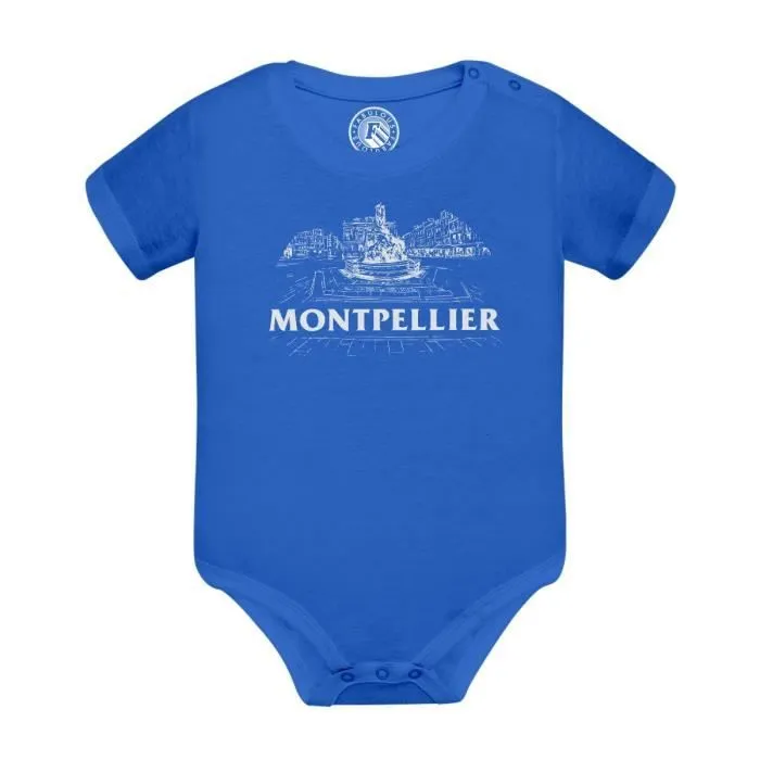 Body Bébé Manche Courte Bleu Montpellier Minimalist Ville France Sud Patrimoine-0