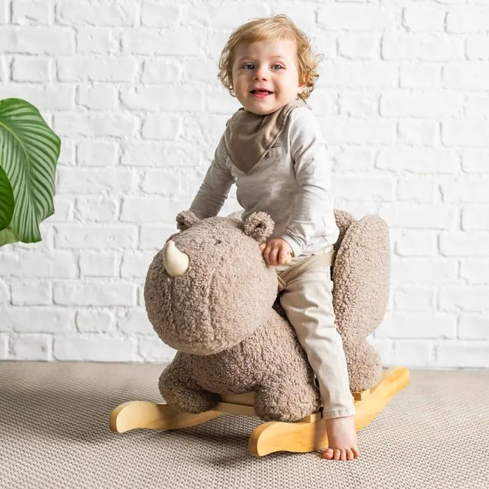 Nattou - Bascule Teddy le rhinocéros taupe-0