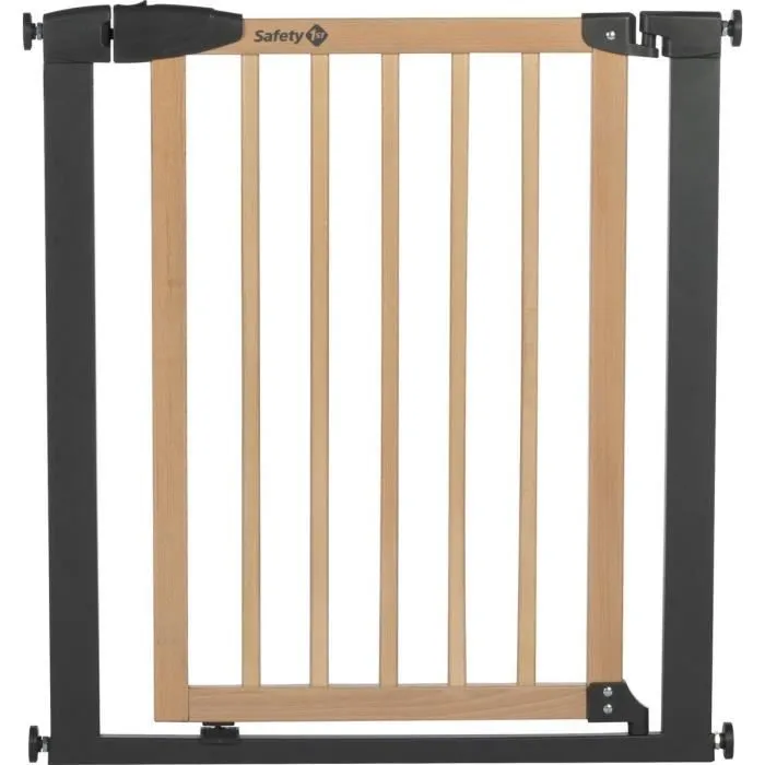 SAFETY 1ST SIMPLY CLOSE WOOD & META, Pression, 73-80 cm (Max. 94cm), sans vis ni perçage, Ouverture d'une Main, Bois et Graphite-0