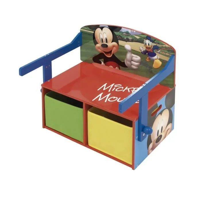 DISNEY MICKEY MOUSE - Banc pupitre et rangement en bois 3 en 1-3