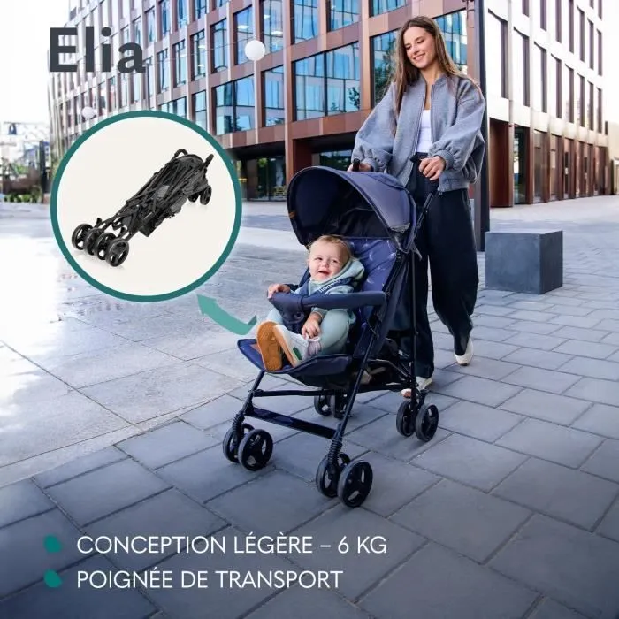 LIONELO Elia - Poussette bébé canne compacte - De 6 à 36 mois - Ceinture 5 points de sécurité - Accessoires inclus - Vert-1