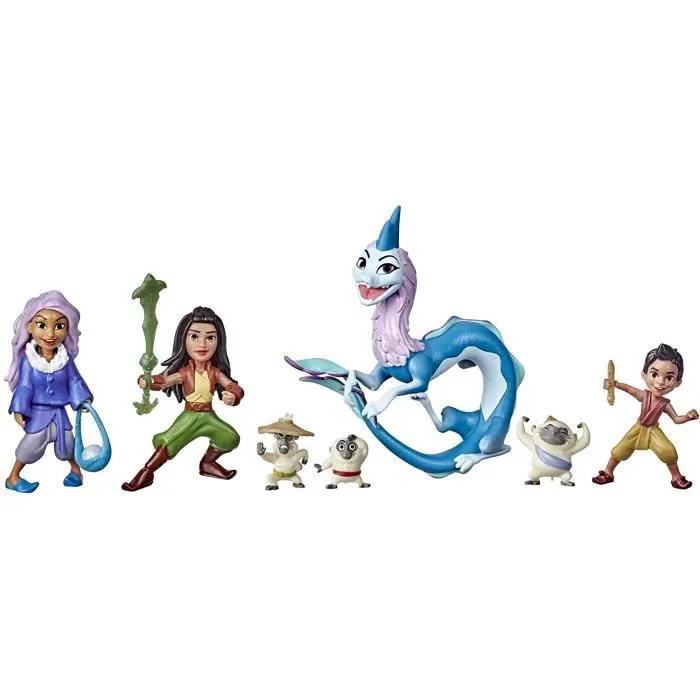 DISNEY - RAYA et le Dernier Dragon - Pack 7 mini figurines Histoire de Kumandra - Raya - Sisu - Ongis - Boun et Sisu-0