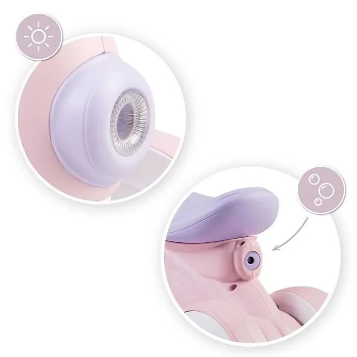 MoMi TOBIS - Velo Bebe Draisienne - sans pedales - bulles, feu avant, klaxon - Rose-3
