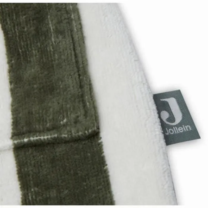 Peignoir coton biologique 3-4 ans Stripe Éponge Vert Cendré GOTS - Enfant-3