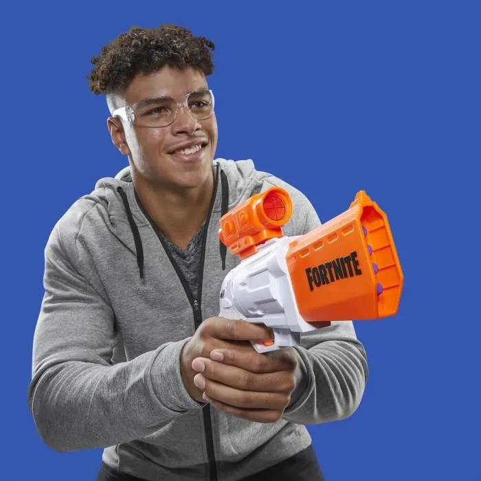 NERF - Fortnite - Blaster SR 4 fléchettes avec percuteur et viseur amovible - inclut 8 fléchettes NERF - Elite officielles-3