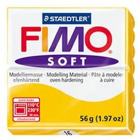 Pâte à modeler et à cuire - FIMO - Soft - Jaune soleil - 56g-0