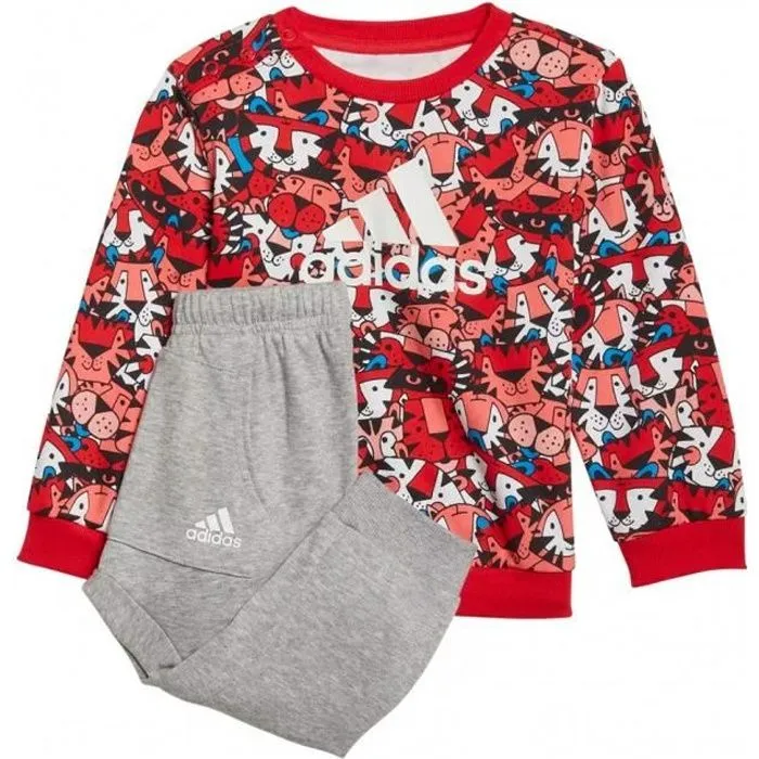 Ensemble de Survêtement - Adidas - Garçon - Rouge/Gris - Manches longues - Taille élastique-0