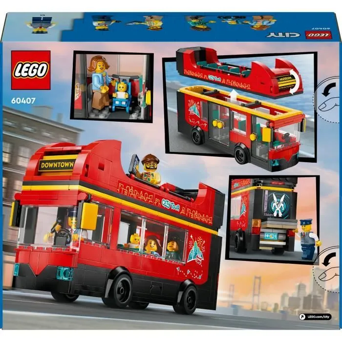 LEGO® City 60407 Le bus rouge à deux étages, bus jouet, véhicule pour enfants dès 7 ans-5