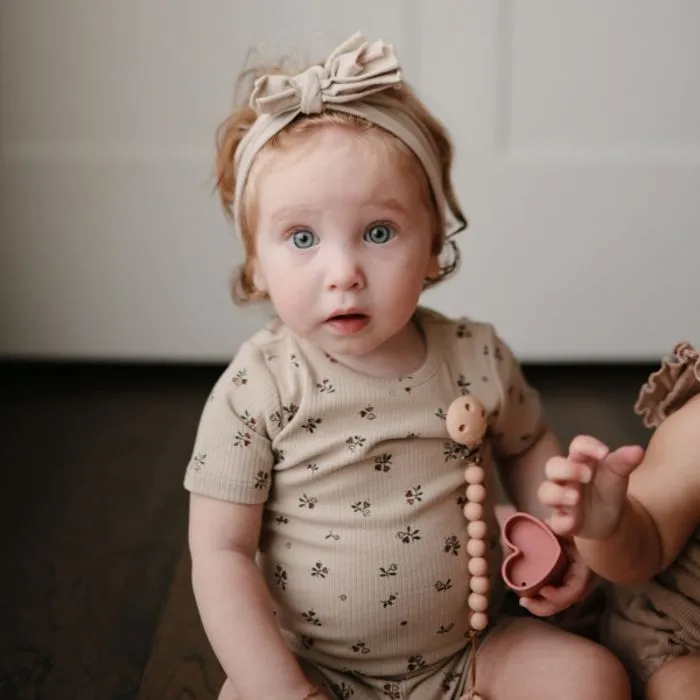 Attache sucette Mushie Hera Rose - Avec clip - Porte tétine bébé - Mushie-2